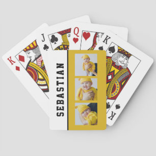 Aangepast op drie foto's en tekst pokerkaarten
