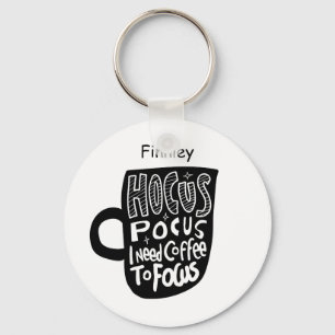 Aangepast, op maat gesneden koffie nodig voor focu sleutelhanger