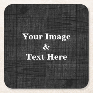 Aangepast op maat - uw eigen foto Wooden Square P Vierkante Kartonnen Onderzetter