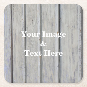Aangepast op maat - uw eigen foto Wooden Square P Vierkante Kartonnen Onderzetter