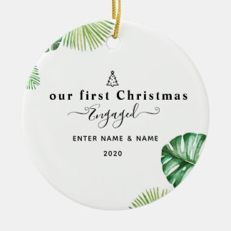 Aangepast op onze eerste kerstdagen keramisch ornament