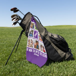 Aangepast opa de man mythe legende 8 Foto Collage Golfhanddoek