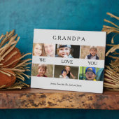 Aangepast opa We houden van je Foto Bleek Gray Col Fotoplaat (Zijkant)