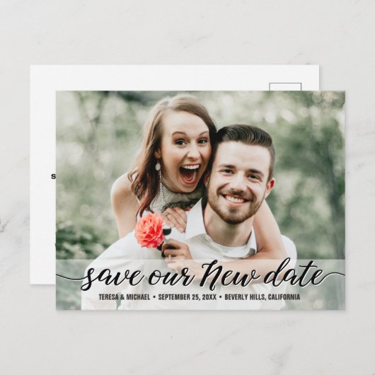 Aangepast Opslaan als nieuwe datum bruiloft uitste Briefkaart (Voorkant / Achterkant)