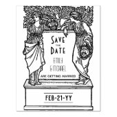 Aangepast Opslaan van de datum ART Noveau Deco Rubberstempel (Afrduk)