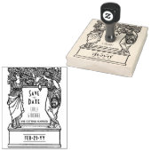 Aangepast Opslaan van de datum ART Noveau Deco Rubberstempel (Gestempeld)