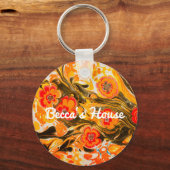 Aangepast Oranje bloemen uit de middeleeuwen Geel  Sleutelhanger (Voorkant)