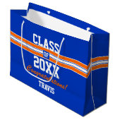 Aangepast Oranje en blauw Afstuderen - Grote Cadea Groot Cadeauzakje (Voorkant Gekanteld)