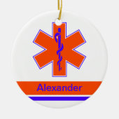 Aangepast Oranje en blauw levensbegin Keramisch Ornament (Voorkant)