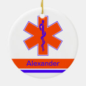 Aangepast Oranje en blauw levensbegin Keramisch Ornament (Achterkant)