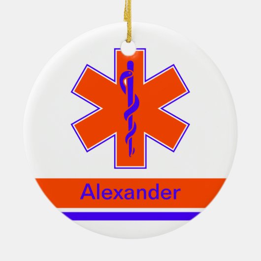 Aangepast Oranje en blauw levensbegin Keramisch Ornament (Achterkant)