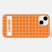 Aangepast Oranje en witte tegel blokkeert Case-Mate iPhone Case (Achterkant (horizontaal))
