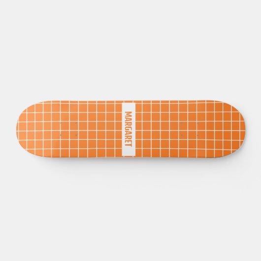 Aangepast Oranje en witte tegel blokkeert Skateboard (Horizontaal)