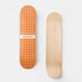 Aangepast Oranje en witte tegel blokkeert Skateboard (Voorkant)