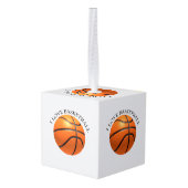 Aangepast oranje en zwart leder basketbal ornament (Achter hoekig)