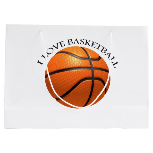 Aangepast oranje en zwart lederen basketbal grote groot cadeauzakje (Achterkant)