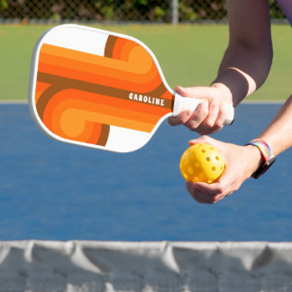 Aangepast Oranje geel, bruin-retromodel kunstpatro Pickleball Paddle