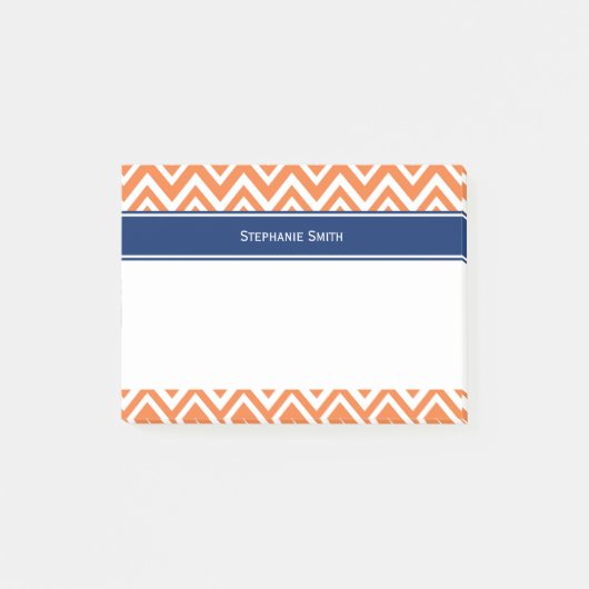 Aangepast Oranje zigzagpatroon Post-it® Notes (Voorkant)