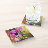 Aangepast orchidee glas Onderzetter (Schuin)