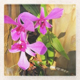 Aangepast orchidee glas Onderzetter Glazen Onderzetter