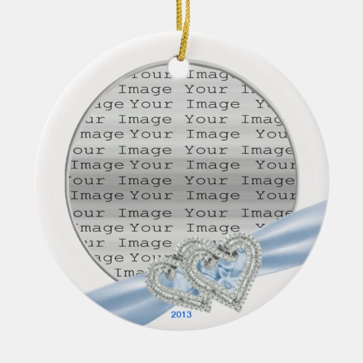 Aangepast Ornament Ice Blue Ribbon (Voorkant)