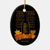 Aangepast ornament van Monogram Wijnoverloop (Voorkant)