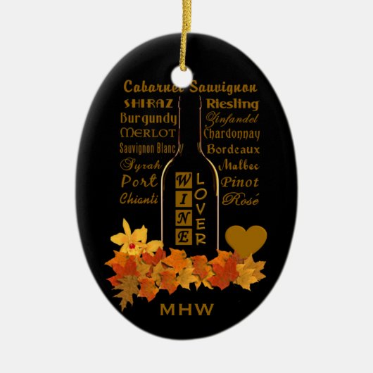 Aangepast ornament van Monogram Wijnoverloop (Voorkant)