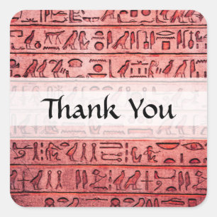 Aangepast oud Egyptisch Hieroglyphs Red Vierkante Sticker