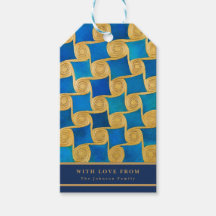 Aangepast Oud-Egyptisch Monogram Blauw Goud