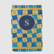 Aangepast Oud-Egyptisch Monogram Blauw Goud