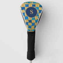 Aangepast Oud-Egyptisch Monogram Blauw Goud