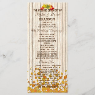 Aangepast  oud huwelijksprogramma met hout programma