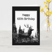 Aangepast ouderdomspensioen -stag Deer Kaart (Gele Bloem)