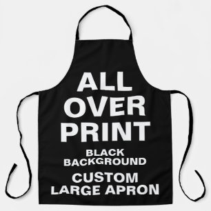 Aangepast over afdrukken Grote Apron BLACK Schort