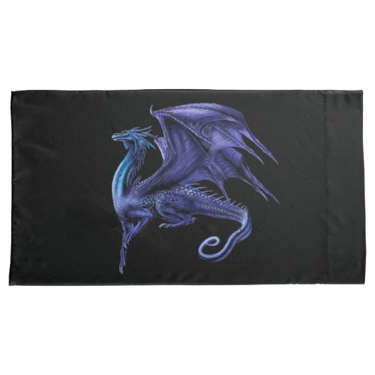 Aangepast paar pilotenetjes, King Size BLUE DRAGON Kussensloop (Voorkant-Rechts)