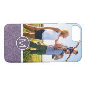 Aangepast Paars bloemkool voor foto's en monogram Case-Mate iPhone Case (Achterkant (Horizontaal))