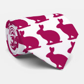 Aangepast Paars Bunny Rabbit Silhouette Stropdas (Opgerold)