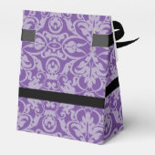 Aangepast Paars Damaspatroonpatroon Bedankdoosjes (Achterkant)