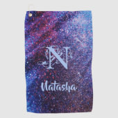 Aangepast Paars glitter Golfhanddoek (Voorkant)
