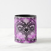 Aangepast Paars monogram - loopvlakpatroon Mok (Midden)