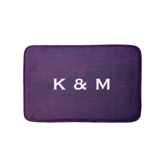 Aangepast Paars monogrammen Badmat (Voorkant)
