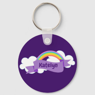 Aangepast Paars regenboog Sleutelhanger