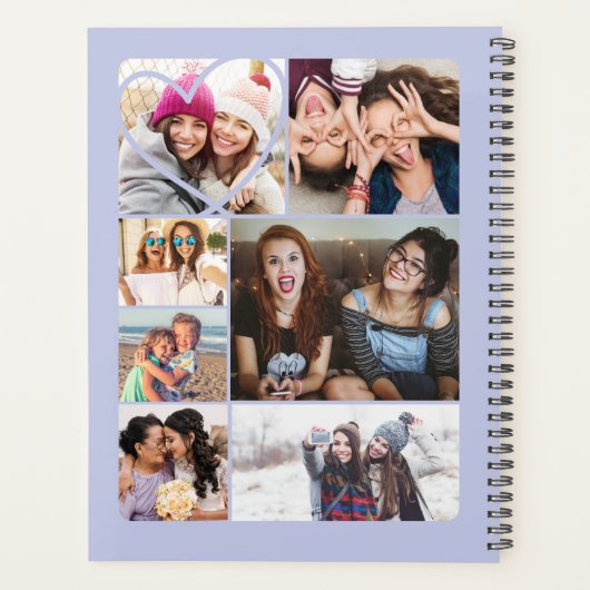 Aangepast Paars  voor meerdere foto's met dubbele  Planner (Achterkant)