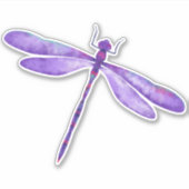 Aangepast Paarse dragonfly - Vinylsticker knippen Sticker (Voorkant)
