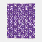 Aangepast Paarse en witte Football Pattern Fleece Deken (Voorkant)