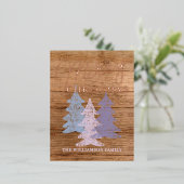 Aangepast paasblauw Blush roze Violet Trees Gold Folie Feestdagen Briefkaart (Staand Voorkant)