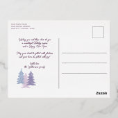 Aangepast paasblauw Blush roze Violet Trees Gold Folie Feestdagen Briefkaart (Achterkant)