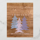 Aangepast paasblauw Blush roze Violet Trees Gold Folie Feestdagen Briefkaart (Voorkant)