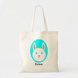 Aangepast paasBunny-Tas met blauw Tote Bag