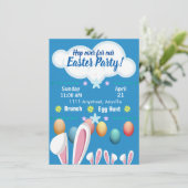Aangepast paaspaaspasta voor Bunny Ears Kaart (Staand voorkant)